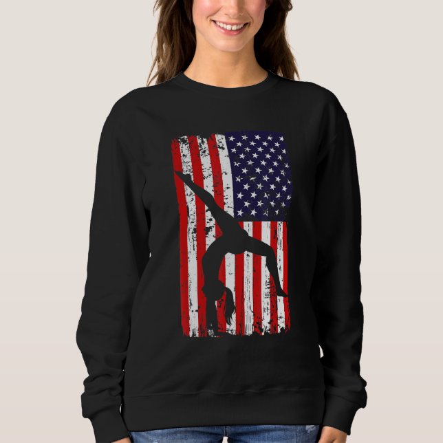 gymnastics gymnsatics US flag gymnastics coach spo Sweatshirt (Vorderseite)