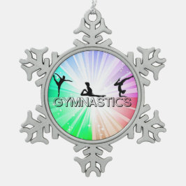 GYMNASTICS "Helle LICHGHTS" SCHNEEFLAKE BAUMORNATI Schneeflocken Zinn-Ornament