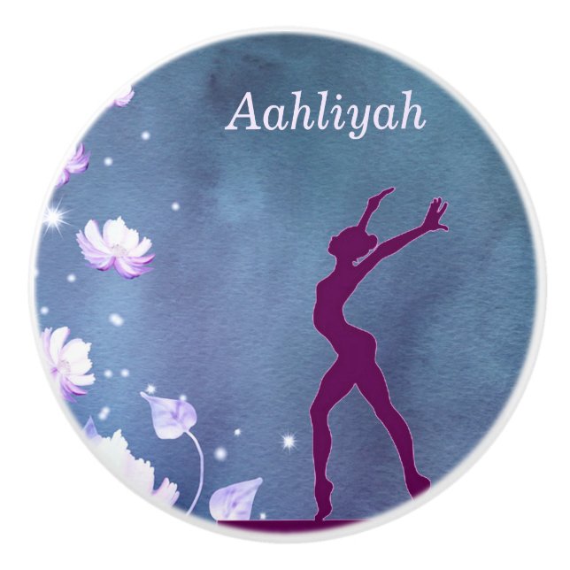 Gymnastics "I Love Gymnastics" Keramikknauf (Vorderseite)