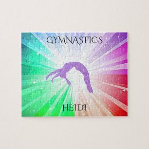 "GYMNASTICS" Lichterpuzzle mit Gymnast. Puzzle