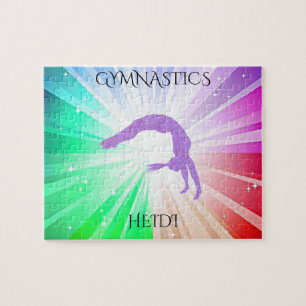 "GYMNASTICS" Lichterpuzzle mit Gymnast. Puzzle