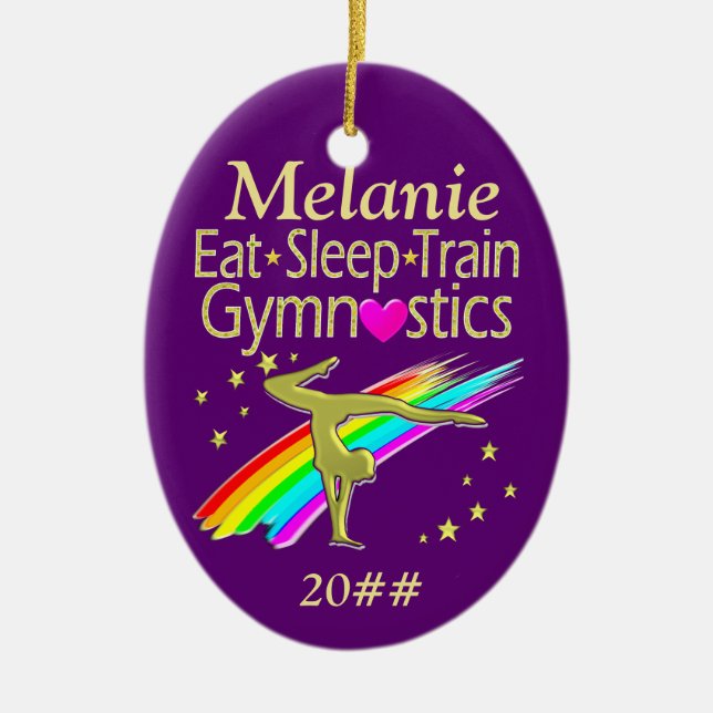 GYMNASTICS LIFE PERSONALISIERTE ORNATION KERAMIK ORNAMENT (Vorne)