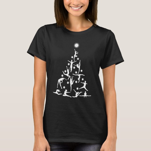 Gymnastics  Lighting Santa Gymnastics Christmas Tr T-Shirt (Vorderseite)