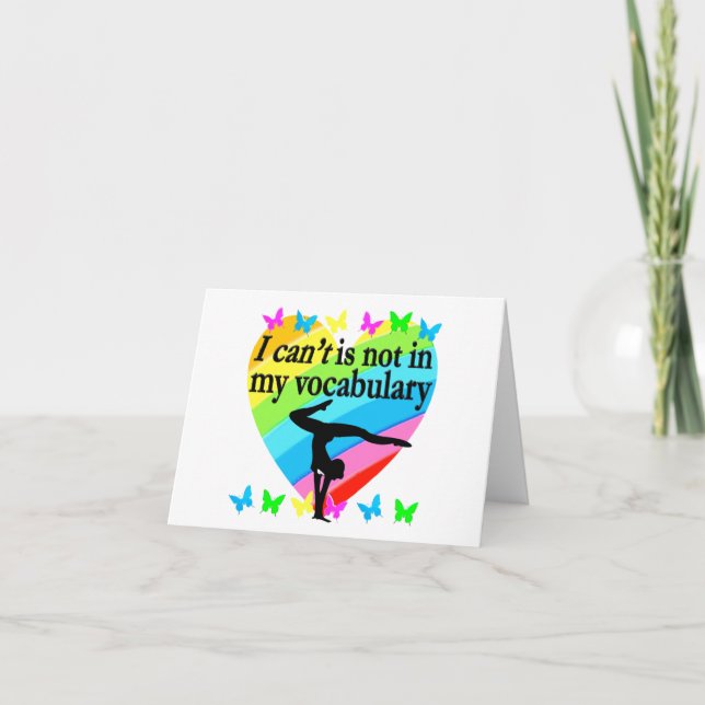 GYMNASTICS MÄDCHEN INSPIRATIONELLES DESIGN KARTE (Vorderseite)
