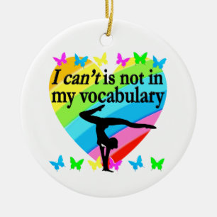 GYMNASTICS MÄDCHEN INSPIRATIONELLES DESIGN KERAMIKORNAMENT