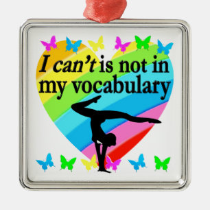 GYMNASTICS MÄDCHEN INSPIRATIONELLES DESIGN ORNAMENT AUS METALL