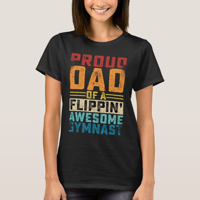 Gymnastics men Dad Of Awesome Gymnast Dance Father T-Shirt (Vorderseite)