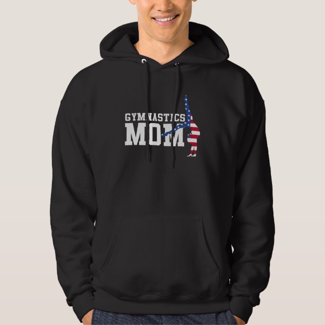 Gymnastics Mom Gymnast Mother Parent American Flag Hoodie (Vorderseite)