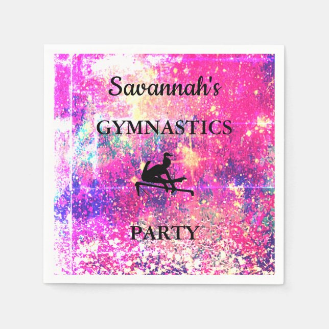 GYMNASTICS PARTY Personalisiertes Set von 50 NAPKI Serviette (Vorderseite)