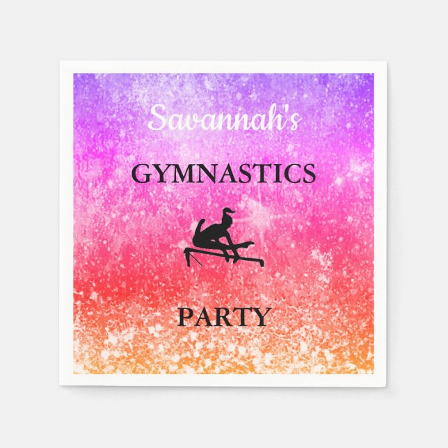 GYMNASTICS PARTY Personalisiertes Set von 50 NAPKI Serviette (Vorderseite)