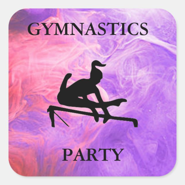 GYMNASTICS PARTY SQUARE STICKER (Vorderseite)