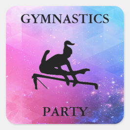 GYMNASTICS PARTY SQUARE STICKER