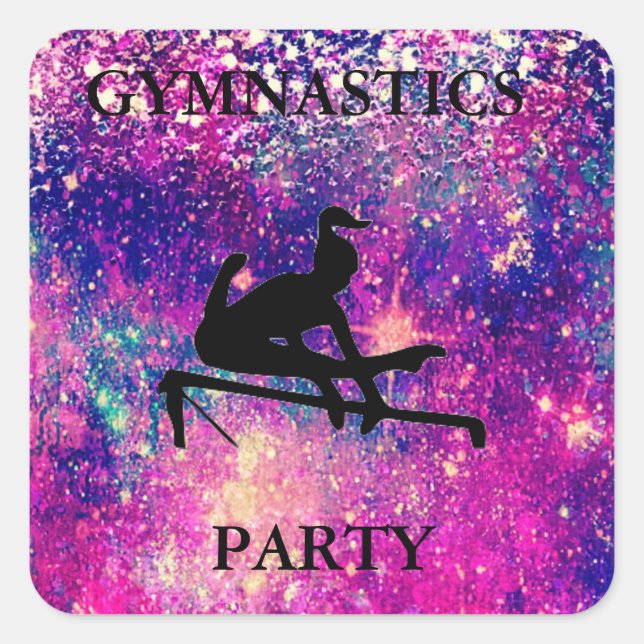 GYMNASTICS PARTY SQUARE STICKER (Vorderseite)