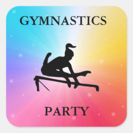 GYMNASTICS PARTY SQUARE STICKER