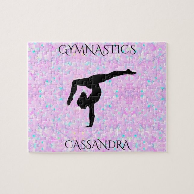 GYMNASTICS Pastellpuzzle mit personalisiertem Name Puzzle (Horizontal)