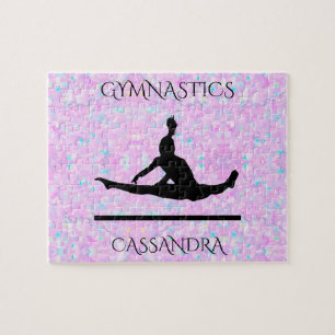 GYMNASTICS Pastellpuzzle mit personalisiertem Name Puzzle