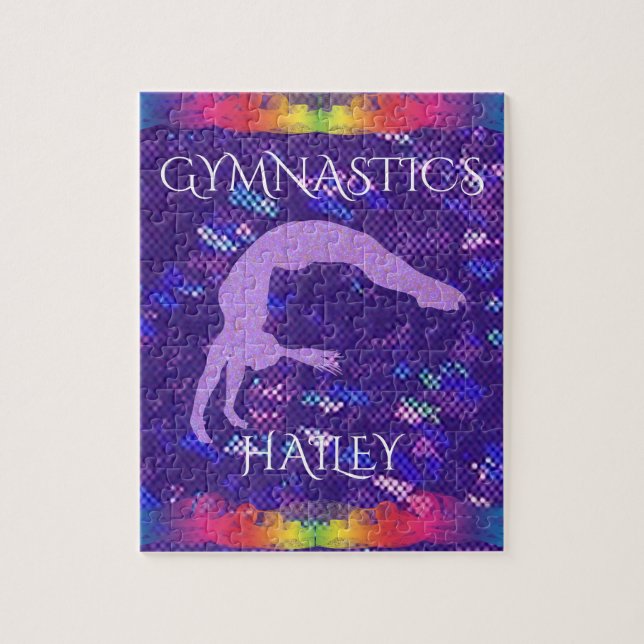 "GYMNASTICS" Puzzle mit individuelle Name. (Vertikal)