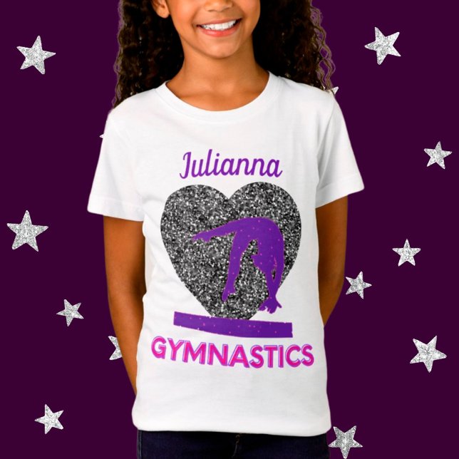 Gymnastics Queen of the Beam and Hearts  T-Shirt (Von Creator hochgeladen)