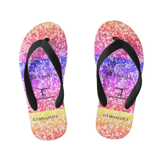 GYMNASTICS Rainbow-farbene Flip Flops für Kinder (Fußbett)