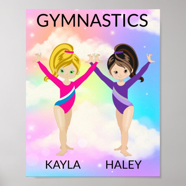 GYMNASTICS RAINBOW PERSONALISIERT POSTER (Vorne)