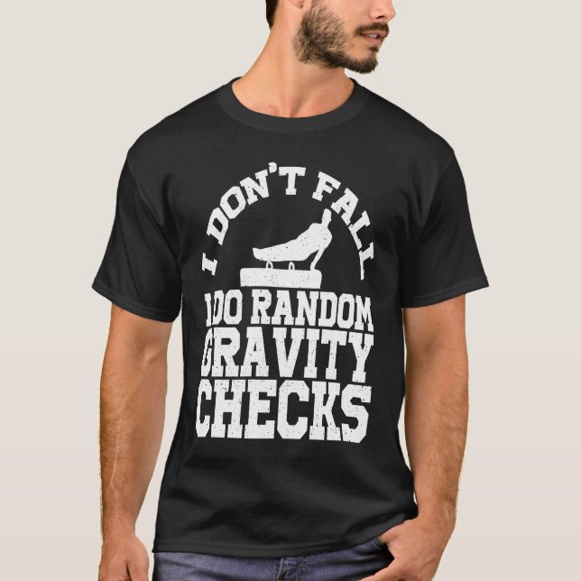 Gymnastics Random Gravity Checks Horse Vaulting T-Shirt (Vorderseite)
