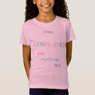 GYMNASTICS rosa T - Shirt, personalisierter Name. T-Shirt