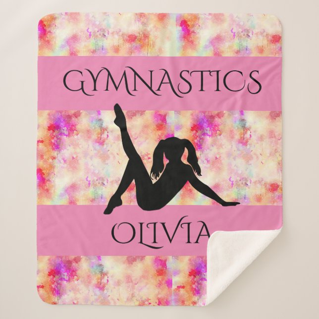 GYMNASTICS SHERPA BLANKET. Personalisierter Name. Sherpadecke (Vorderseite)