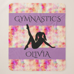 GYMNASTICS SHERPA BLANKET. Personalisierter Name. Sherpadecke