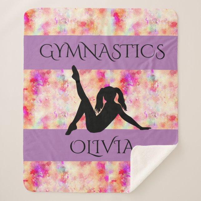 GYMNASTICS SHERPA BLANKET. Personalisierter Name. Sherpadecke (Vorderseite)