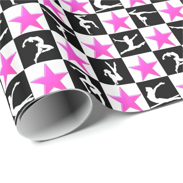 GYMNASTICS STAR WRAPPING PAPIER GESCHENKPAPIER (Rolleneckpunkt)