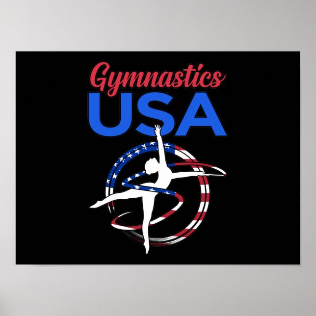 Gymnastics USA Flag Gymnast Gymnastic Sports Lover Poster (Vorne)