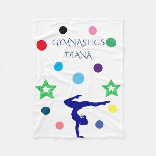 "GYMNASTICS" Vlies-Decke mit individuelle Name. Fleecedecke