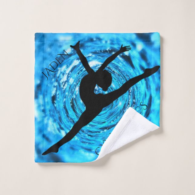 GYMNASTICS Waschlappen mit personalisiertem Namen. (Waschlappen)