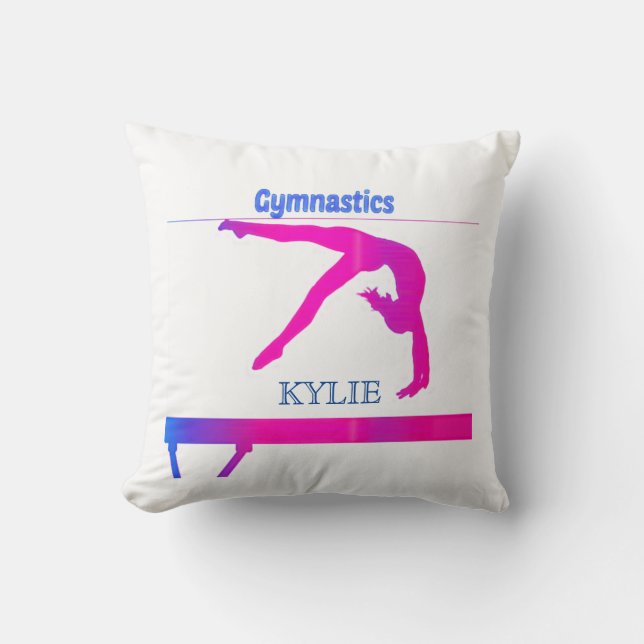 GYMNASTICS wirft Kissen.  Personalisierter Name! Kissen (Vorderseite)