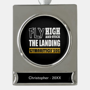 Gymnastik 101 Fliegenhoch - Bar Gymnast Banner-Ornament Silber