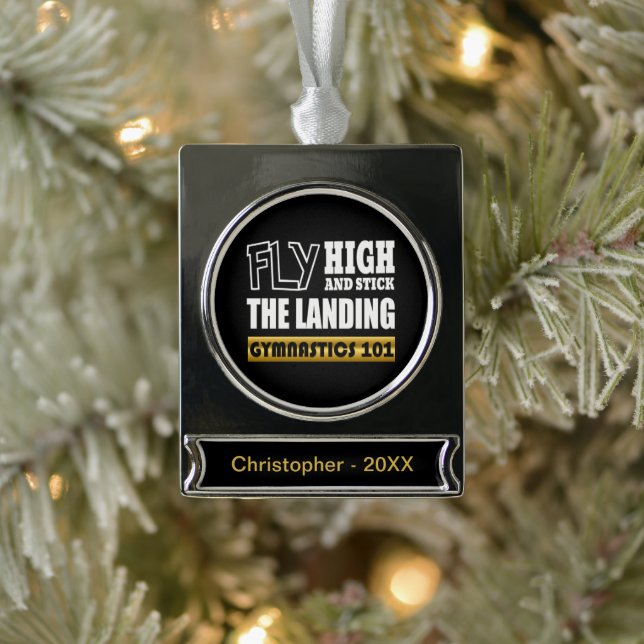 Gymnastik 101 Fliegenhoch - Bar Gymnast Banner-Ornament Silber (Baum)