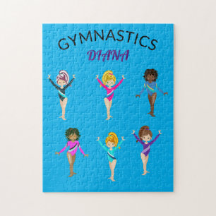Gymnastik 6 Gymnast personalisiert Girl's Puzzle. Puzzle