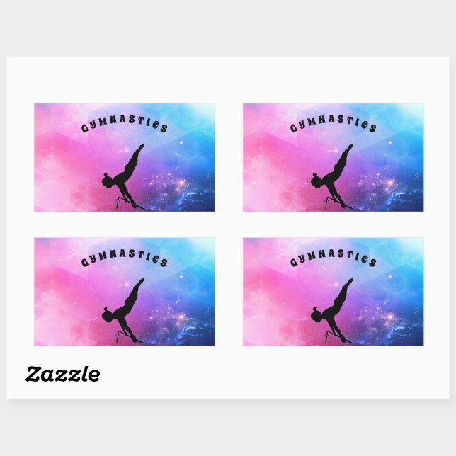 Gymnastik Abstrakt Rechteckiger Aufkleber (Blatt)