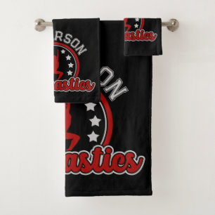 Gymnastik ADD NAME Gymnast Vault Floor Athlete Badhandtuch Set