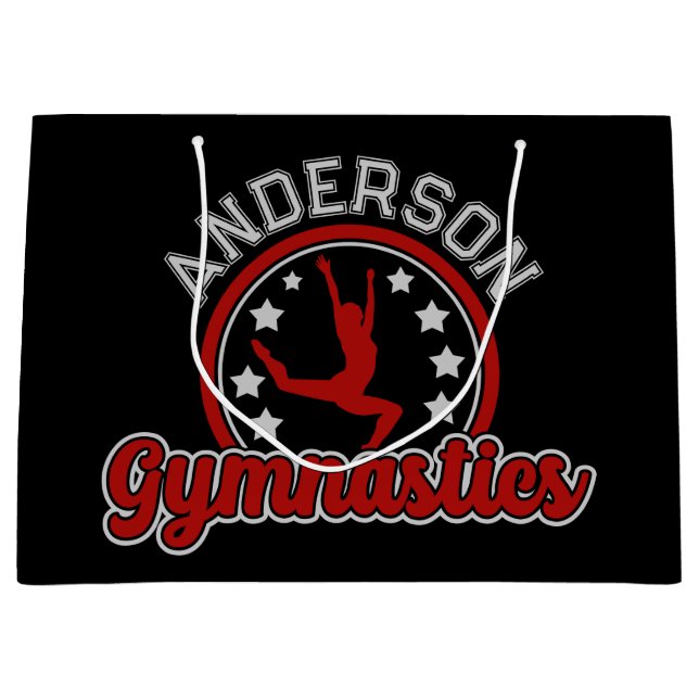 Gymnastik ADD NAME Gymnast Vault Floor Athlete Große Geschenktüte (Vorderseite)