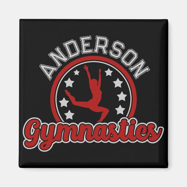 Gymnastik ADD NAME Gymnast Vault Floor Athlete Magnet (Vorne)