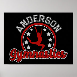 Gymnastik ADD NAME Gymnast Vault Floor Athlete Poster