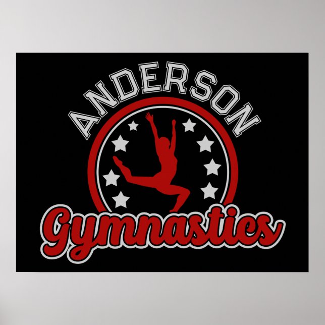 Gymnastik ADD NAME Gymnast Vault Floor Athlete Poster (Vorne)