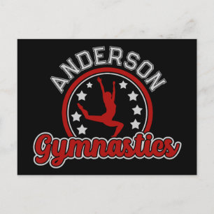 Gymnastik ADD NAME Gymnast Vault Floor Athlete Postkarte