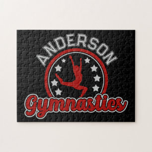 Gymnastik ADD NAME Gymnast Vault Floor Athlete Puzzle