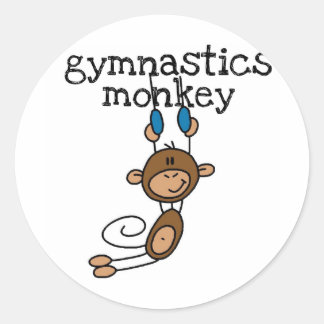 Gymnastik-Affe-T-Shirts und Geschenke Runder Aufkleber
