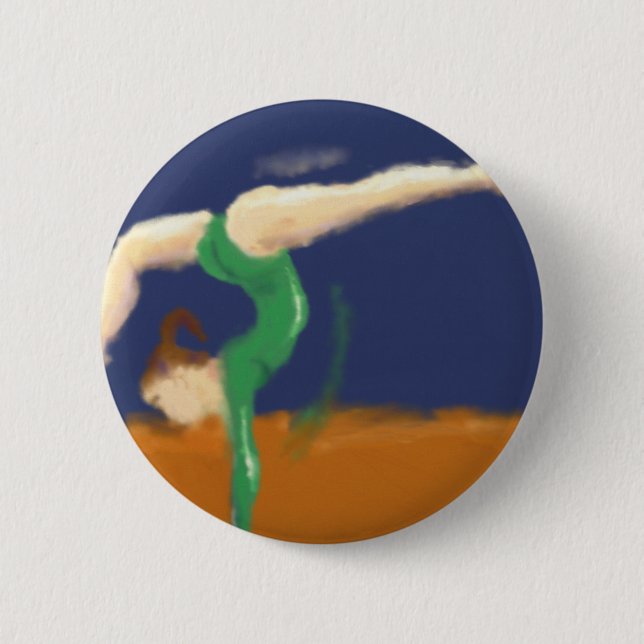 Gymnastik am Bildrand Button (Vorderseite)