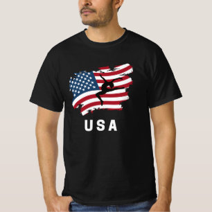 Gymnastik, amerikanische Flagge T-Shirt
