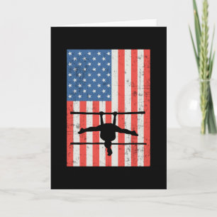 Gymnastik Amerikanische Flaggen Beam Gymnast Karte