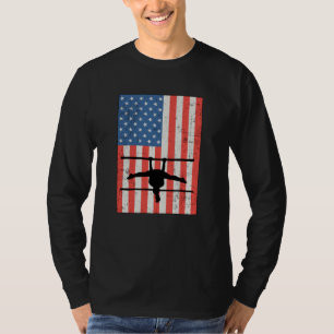 Gymnastik Amerikanische Flaggen Beam Gymnast T-Shirt